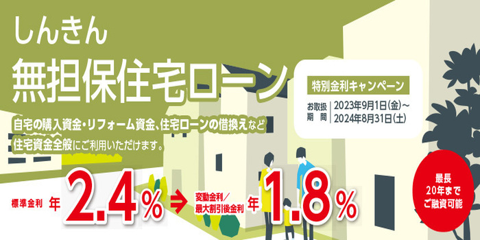 しんきん無担保住宅ローン